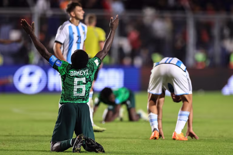Daniel Bameyi celebrates during the U20 World Cup in 2023.avif