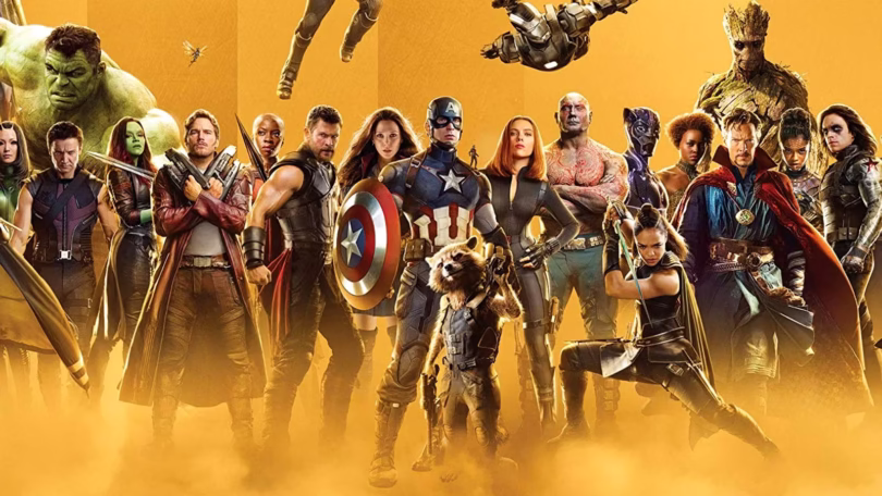 the avengers and the guardians of the galaxy assemble to celebrate marvel studios first ten years.jp